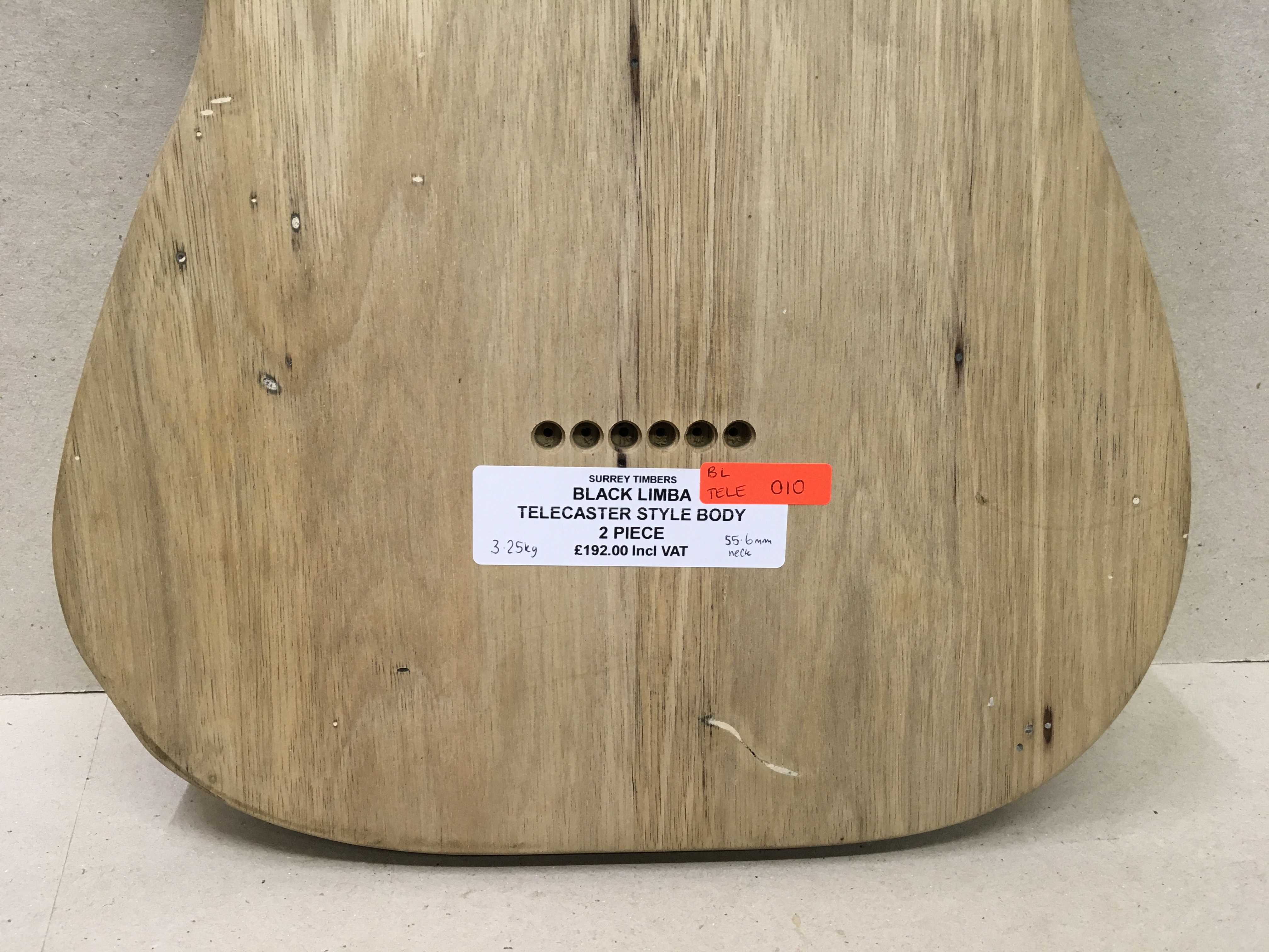 Black Limba Guitar Body - Telecaster Style